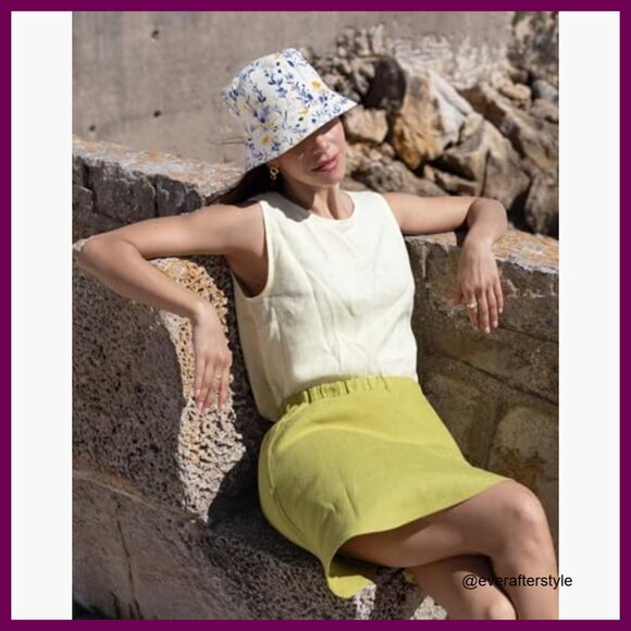 Polyester Bucket Hat with Floral Print, Unisex Fishing Sun Hat main image 7